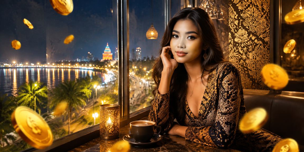 Seseorang menikmati taruhan olahraga dengan santai di kafe Vietnam yang nyaman